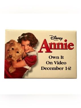 Disney Annie Movie Button- Red and Cream Promotional Art